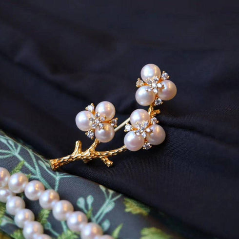 Freshwater Pearls Blossom Brooch - House Of Pearls